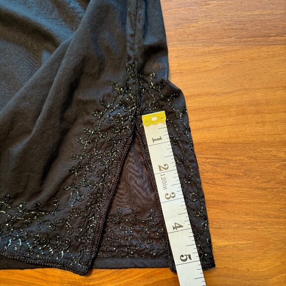 Calypso‎ St. Barth Black Tunic with Black and Silver Embroidery XS - Picture 6 of 9